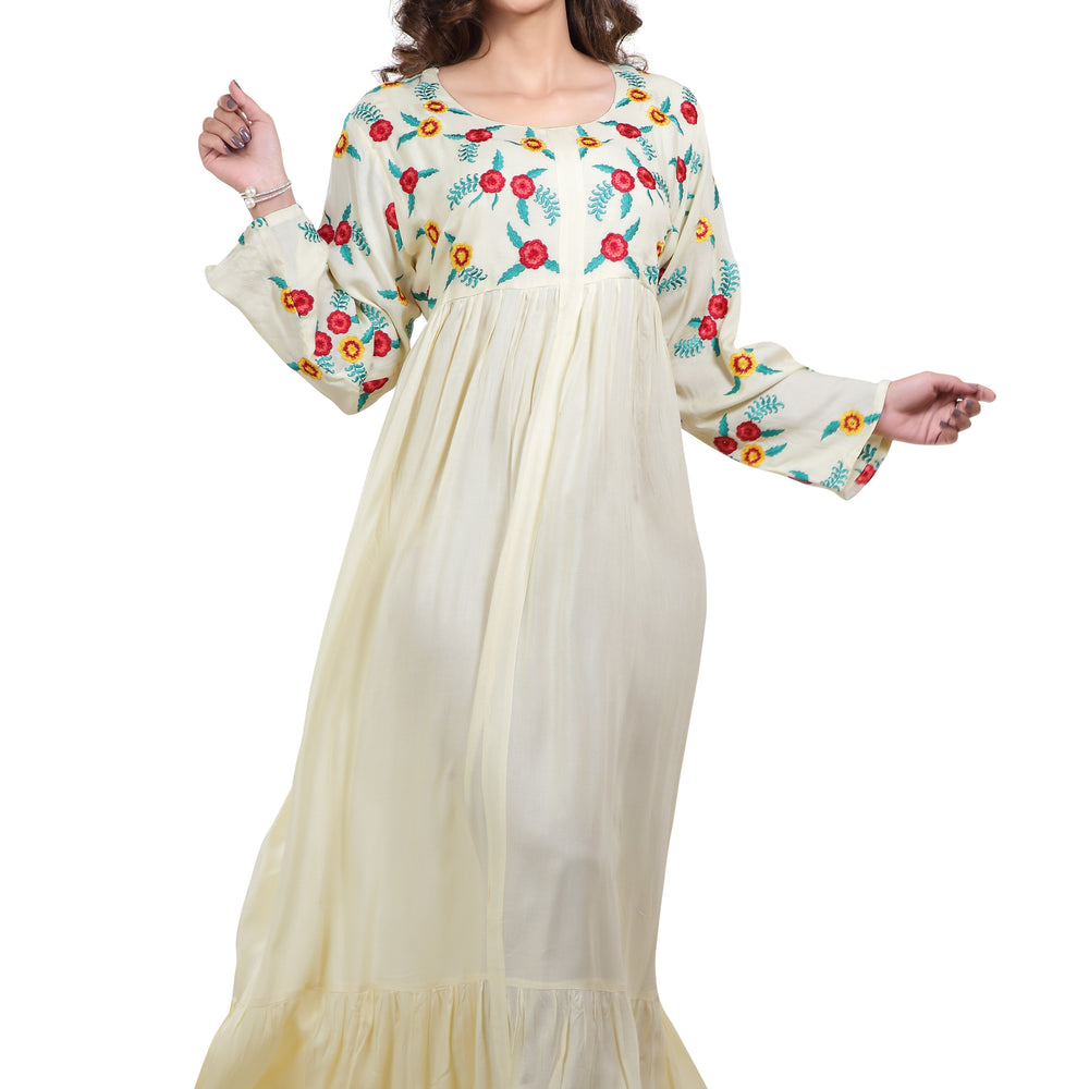 
                  
                    Long Maxi In Colorful Threadwork Embroidery - Maxim Creation
                  
                