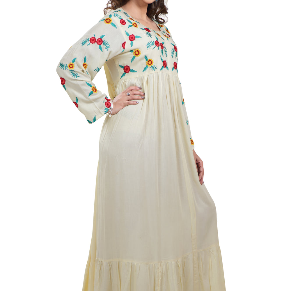 
                  
                    Long Maxi In Colorful Threadwork Embroidery - Maxim Creation
                  
                