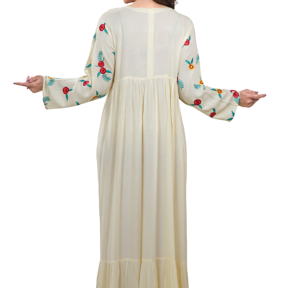 
                  
                    Long Maxi In Colorful Threadwork Embroidery - Maxim Creation
                  
                