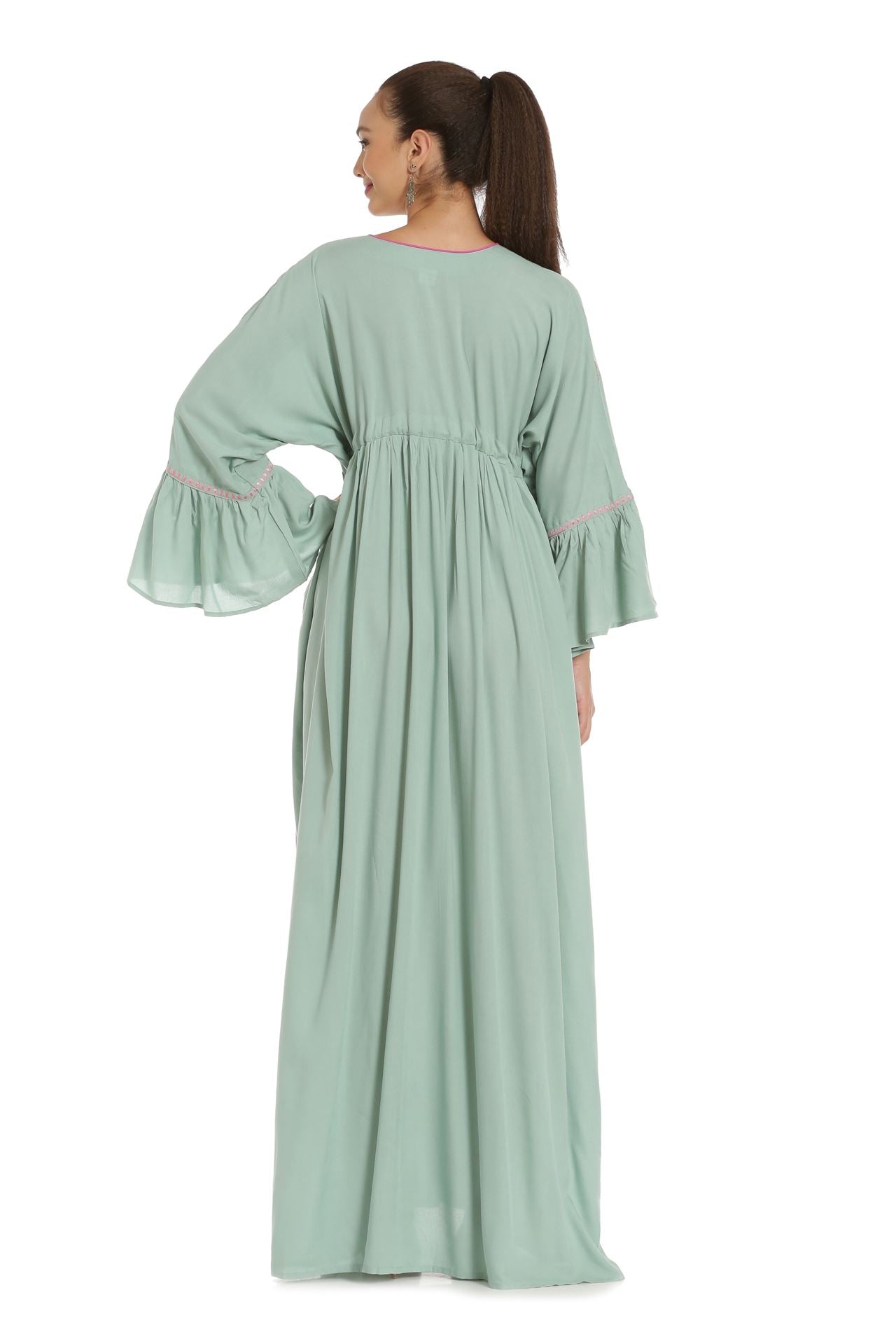 Dubai Kaftan with Threadwork Embroidery Party Gown - Maxim Creation