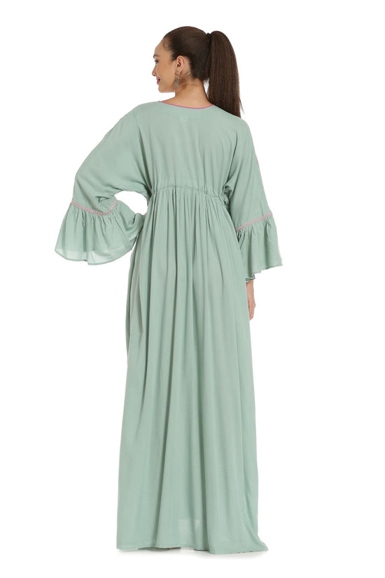 Dubai Kaftan with Threadwork Embroidery Party Gown - Maxim Creation