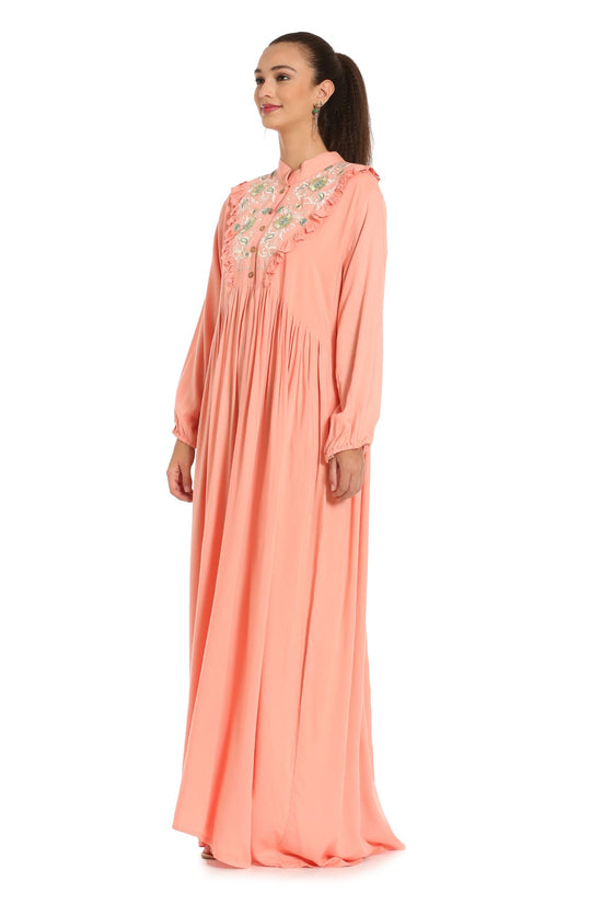 Kaftan Thread Embroidered Maxi Dress - Maxim Creation