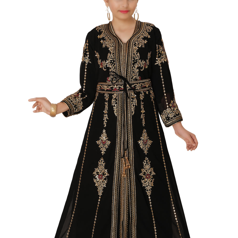 Designer Moroccan Toddler Dress Caftan For Child by Maxim Creation - Maxim Creation