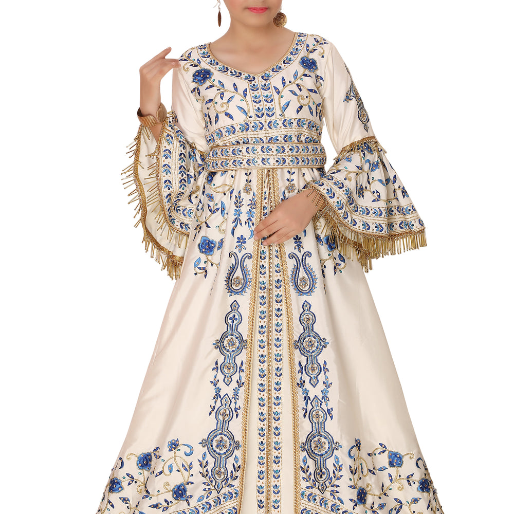 Algerian Kids Caftan Fancy Kidswear For Little Princess Dress - Maxim CreationAlgerian Kids Caftan Fancy Kidswear For Little Princess Dress