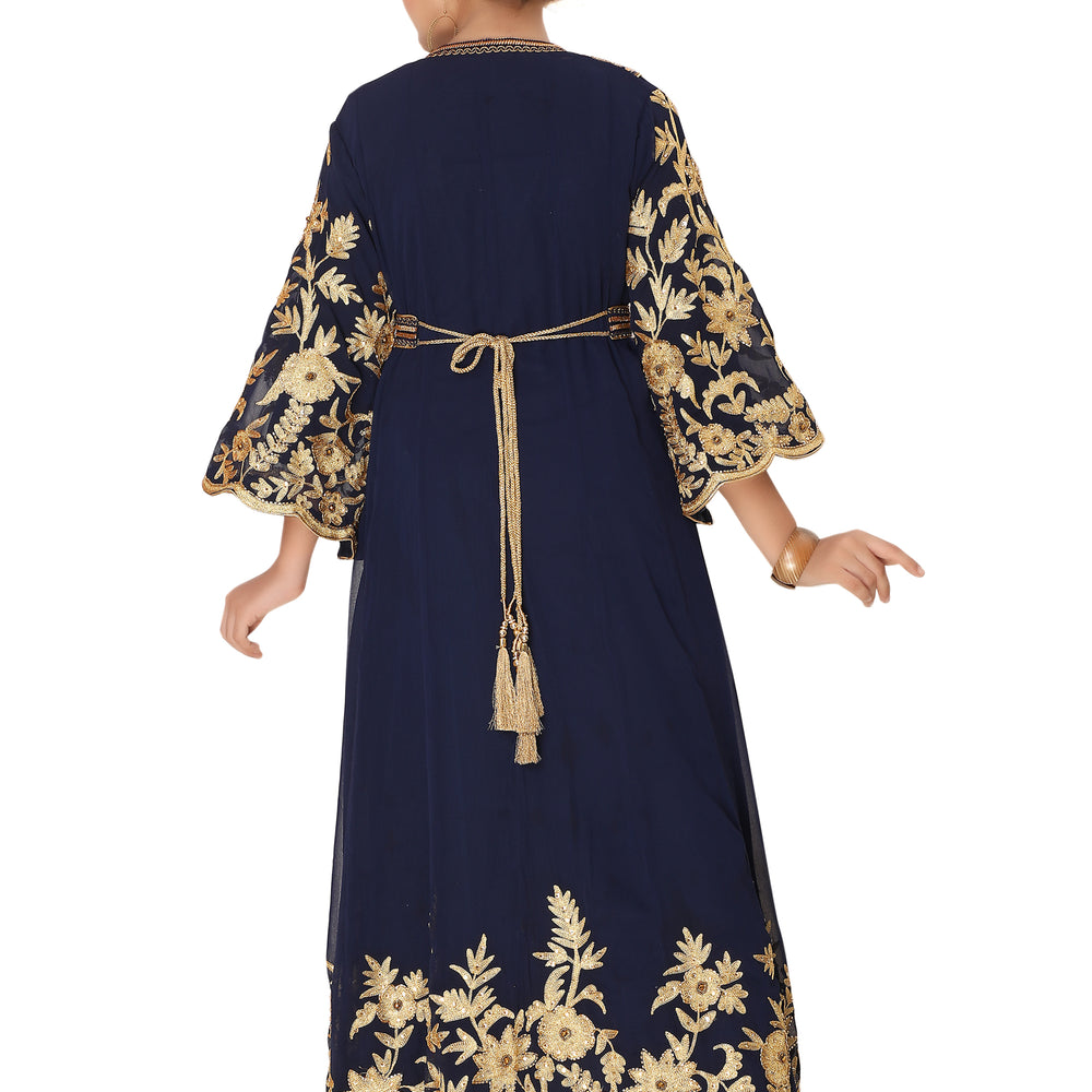 
                  
                    Kids Arabian Kaftan Golden Embroidered Dress For Children - Maxim Creation
                  
                