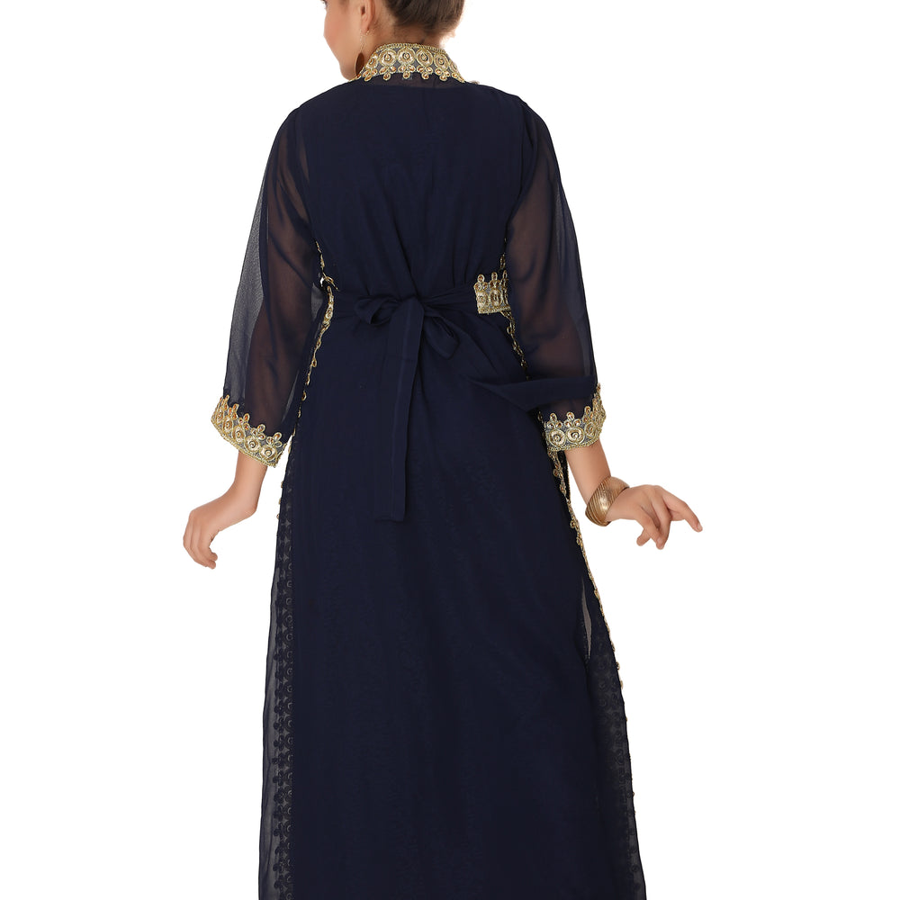 
                  
                    Infant Toddler Kaftan With Golden Lace Work For Little Princess - Maxim Creation
                  
                