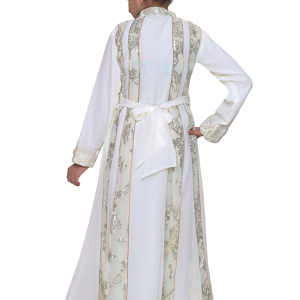 
                  
                    Embroidered Dress Cream Color Kaftan For Kids - Maxim Creation
                  
                