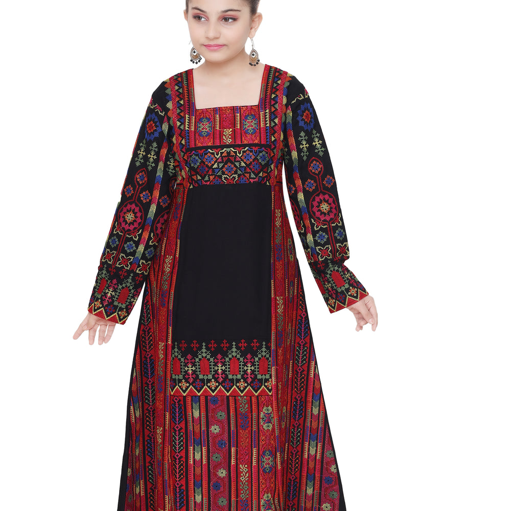 Casual Multicolor Maxi Dress For Kids - Maxim Creation