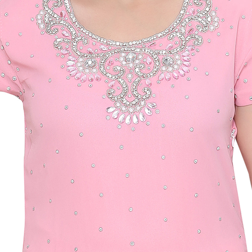 
                  
                    Designer Jalabiya Crystal Embroidered Dress For Kids - Maxim Creation
                  
                