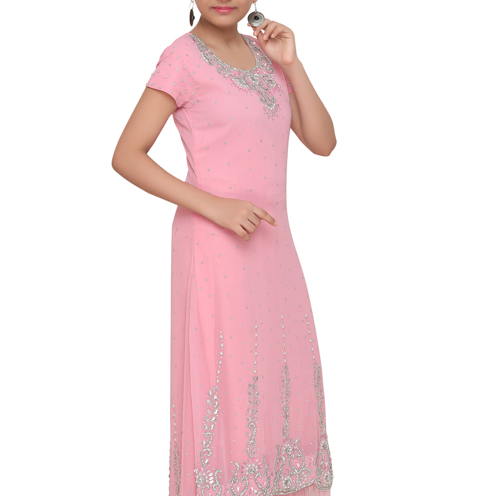 
                  
                    Designer Jalabiya Crystal Embroidered Dress For Kids - Maxim Creation
                  
                
