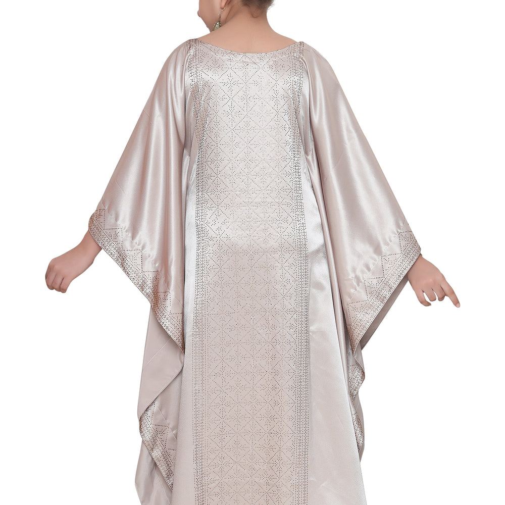 
                  
                    Arabian Beige Color Satin Dress - Maxim Creation
                  
                