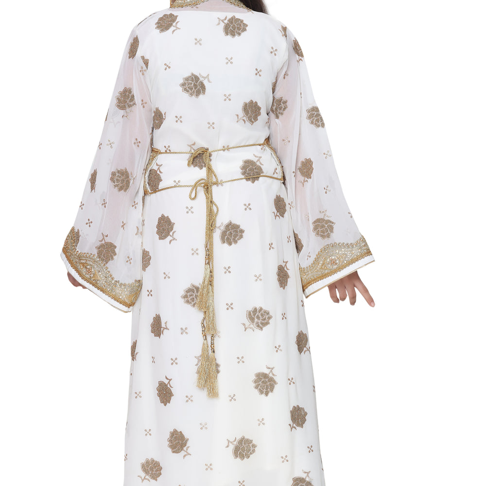 
                  
                    Arabian Kaftan Golden Embroidered Dress - Maxim Creation
                  
                