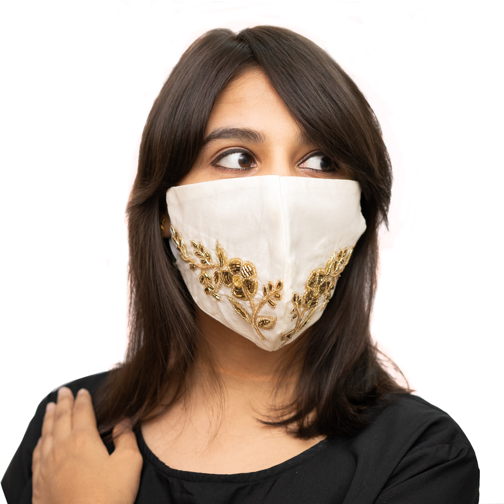 
                  
                    Petal Textured Embroidered Cotton Face Mask (1 Style X 6 colours) - Maxim Creation
                  
                