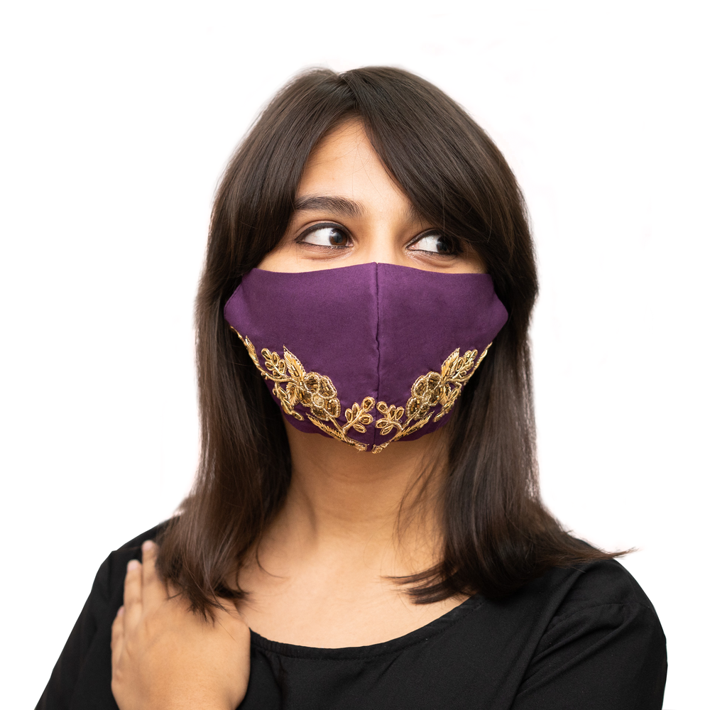 
                  
                    Petal Textured Embroidered Cotton Face Mask (1 Style X 6 colours) - Maxim Creation
                  
                