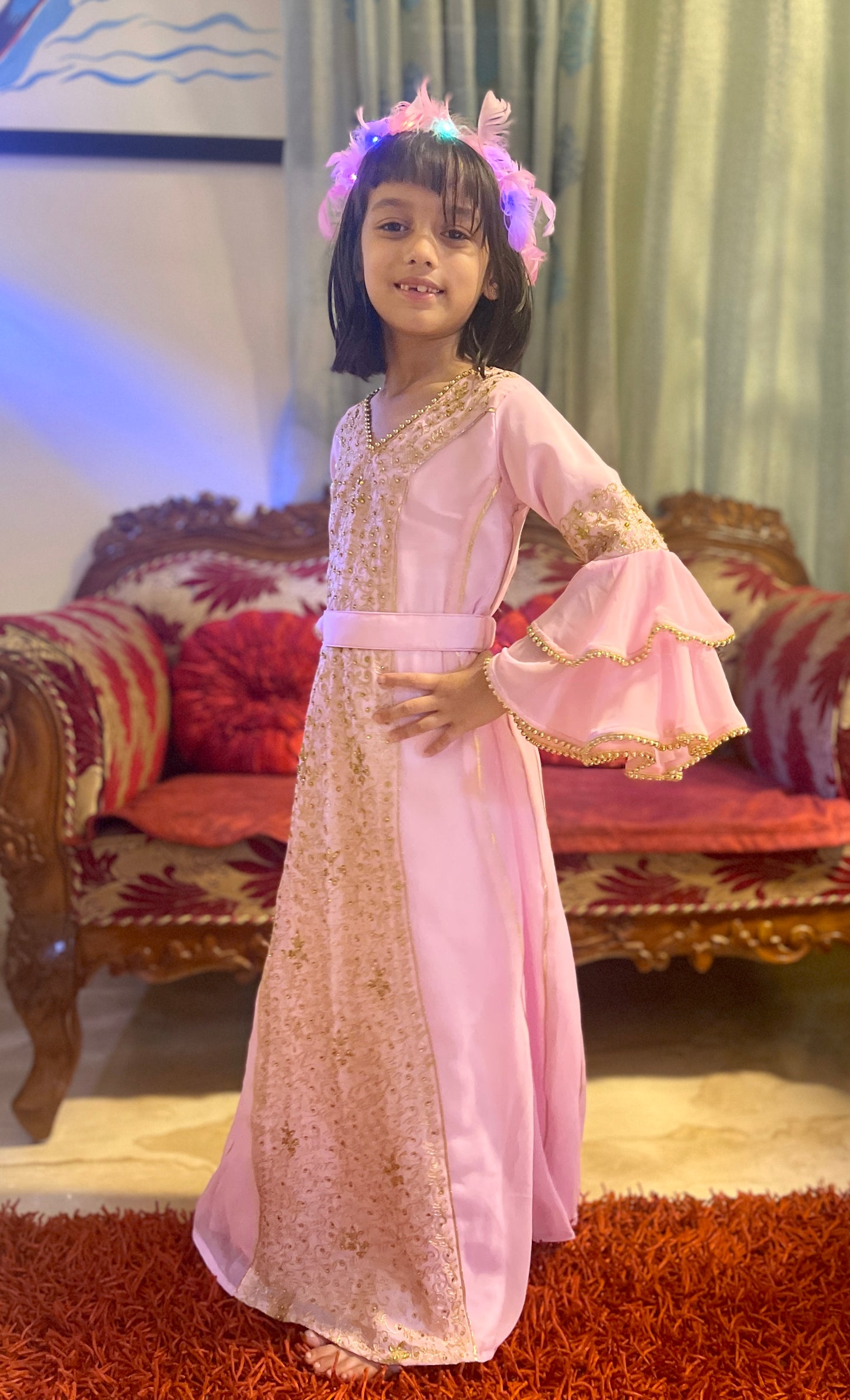 Hand Embroidered Designer Eid Kaftan For Childern's