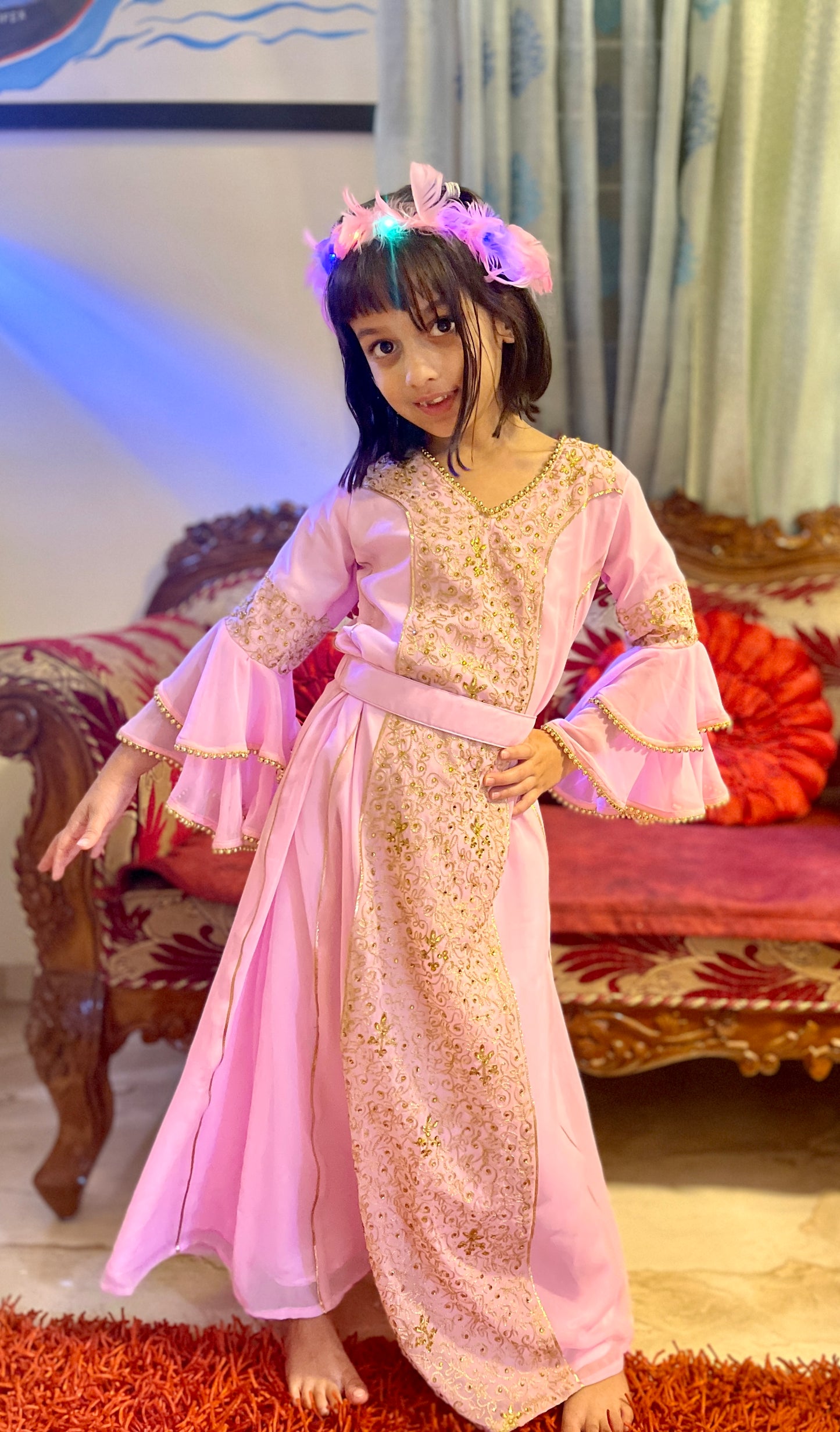 Hand Embroidered Designer Eid Kaftan For Childern's