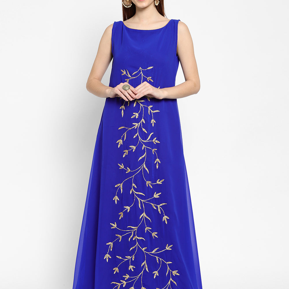 
                  
                    Teaparty Gown Machine Embroidered Dress - Maxim Creation
                  
                