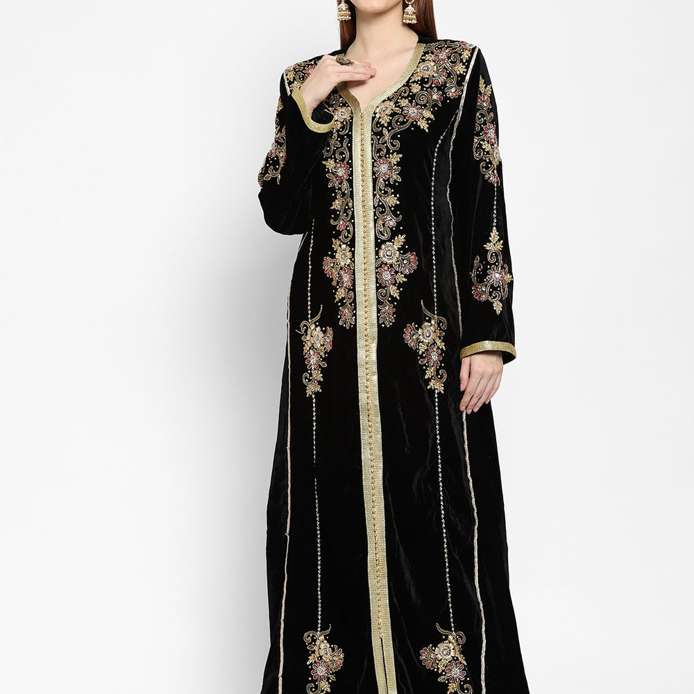 
                  
                    Hand Embroidered Abaya Wedding Gown - Maxim Creation
                  
                