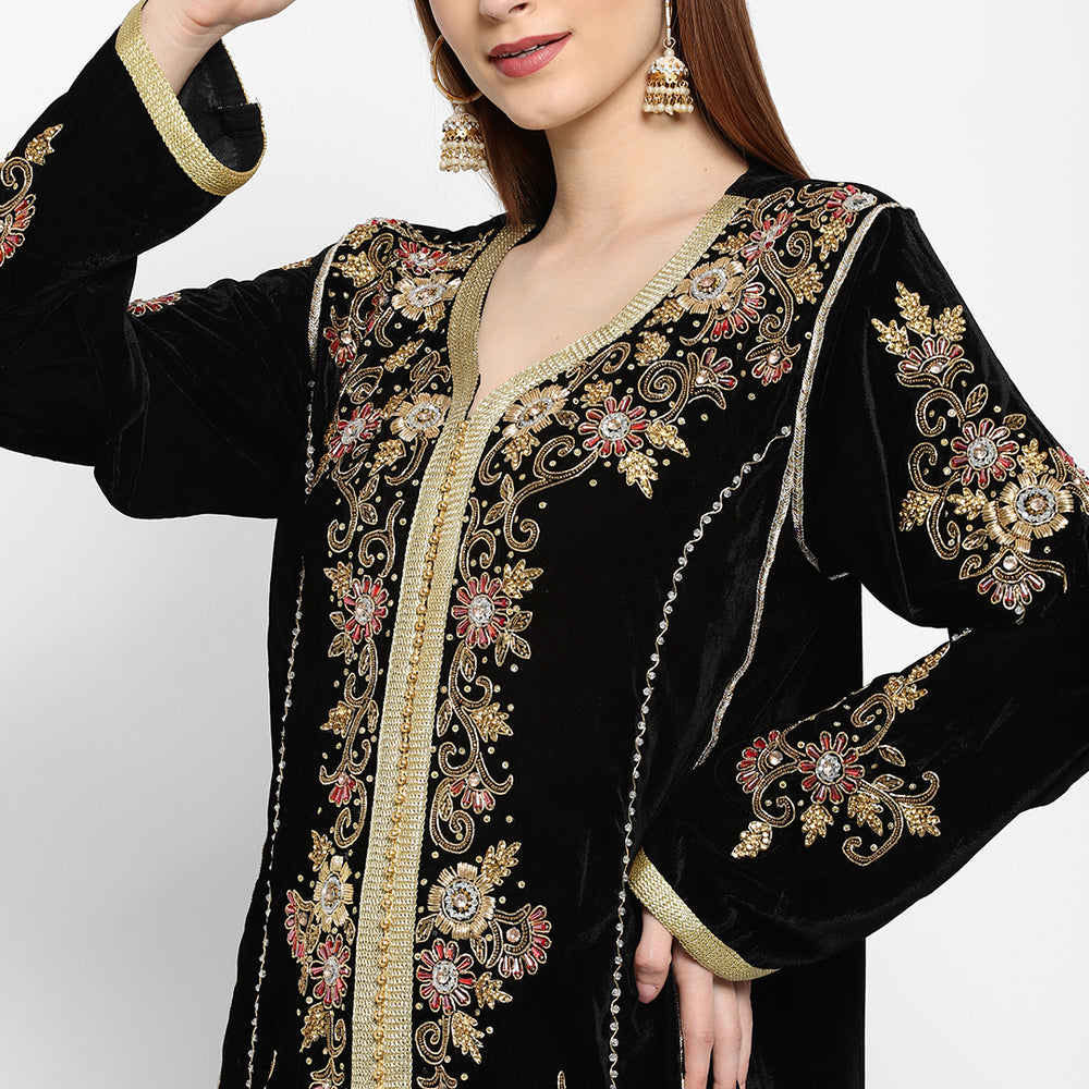 
                  
                    Hand Embroidered Abaya Wedding Gown - Maxim Creation
                  
                