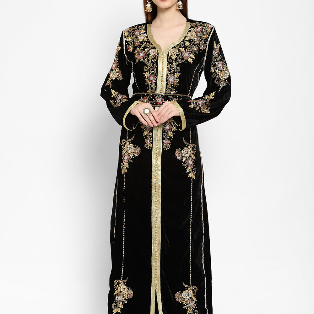 
                  
                    Hand Embroidered Abaya Wedding Gown - Maxim Creation
                  
                