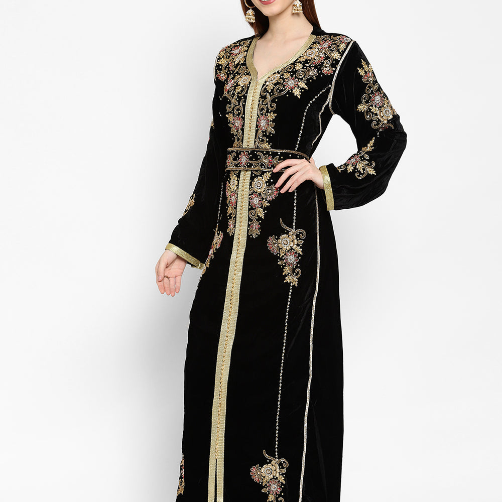 
                  
                    Hand Embroidered Abaya Wedding Gown - Maxim Creation
                  
                