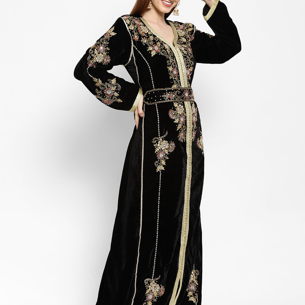 
                  
                    Hand Embroidered Abaya Wedding Gown - Maxim Creation
                  
                