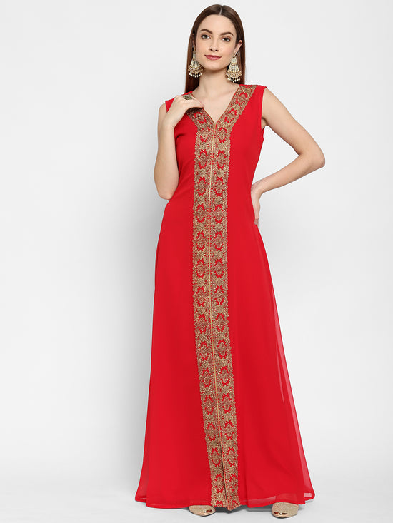 Cocktail Party Embroidered Caftan Dress - Maxim Creation