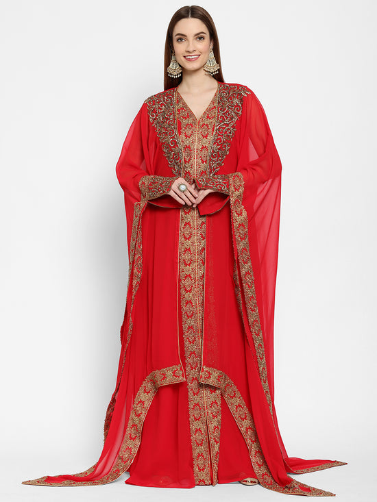 Cocktail Party Embroidered Caftan Dress - Maxim Creation