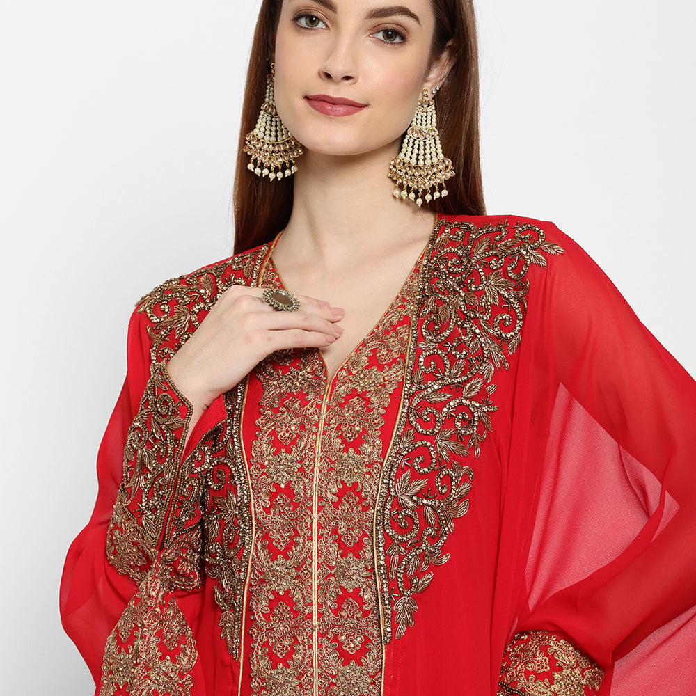 
                  
                    Cocktail Party Embroidered Caftan Dress - Maxim Creation
                  
                