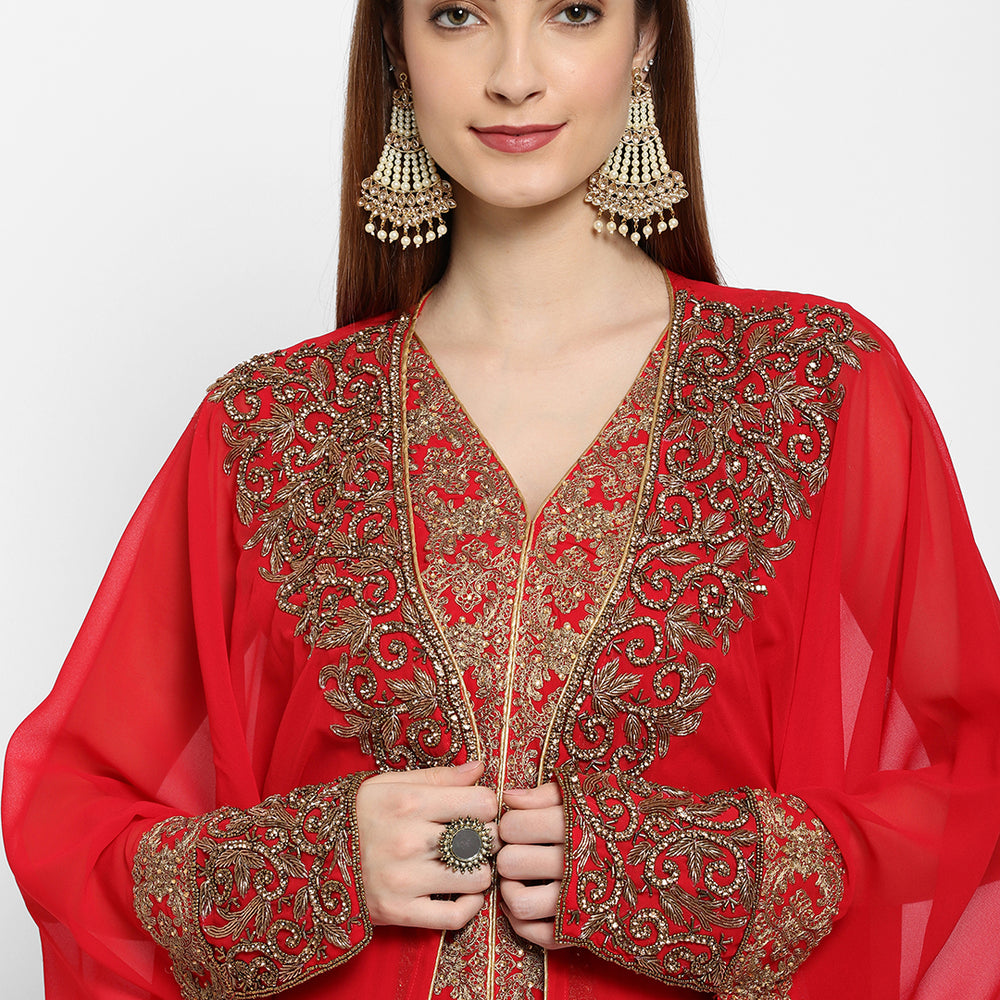 
                  
                    Cocktail Party Embroidered Caftan Dress - Maxim Creation
                  
                