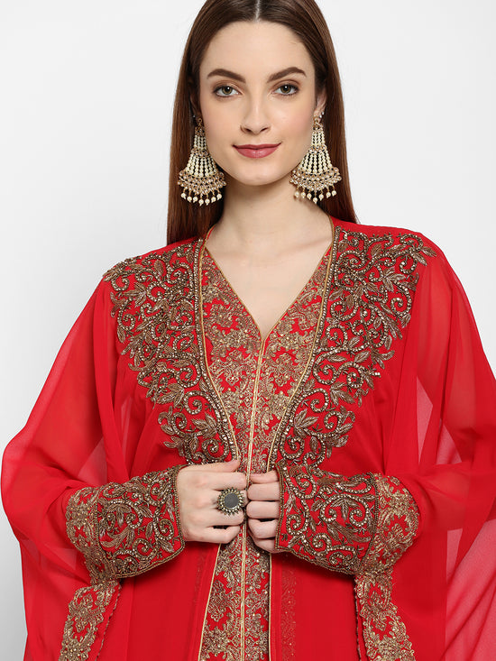 Cocktail Party Embroidered Caftan Dress - Maxim Creation