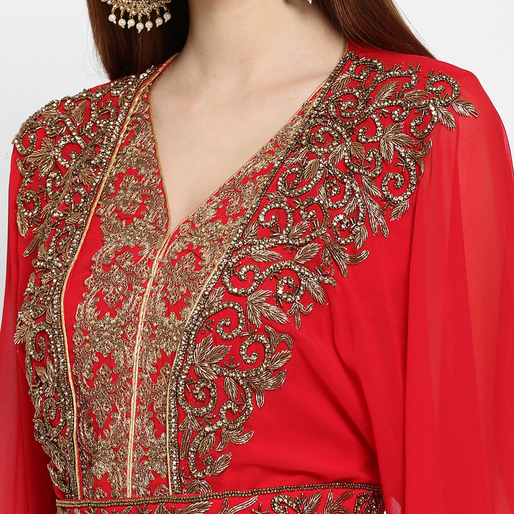 
                  
                    Cocktail Party Embroidered Caftan Dress - Maxim Creation
                  
                