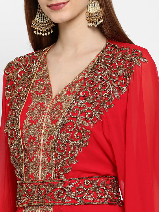 Cocktail Party Embroidered Caftan Dress - Maxim Creation