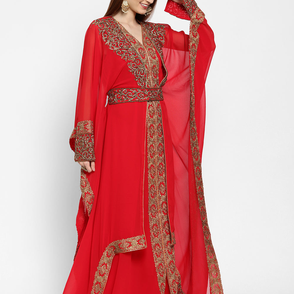 
                  
                    Cocktail Party Embroidered Caftan Dress - Maxim Creation
                  
                