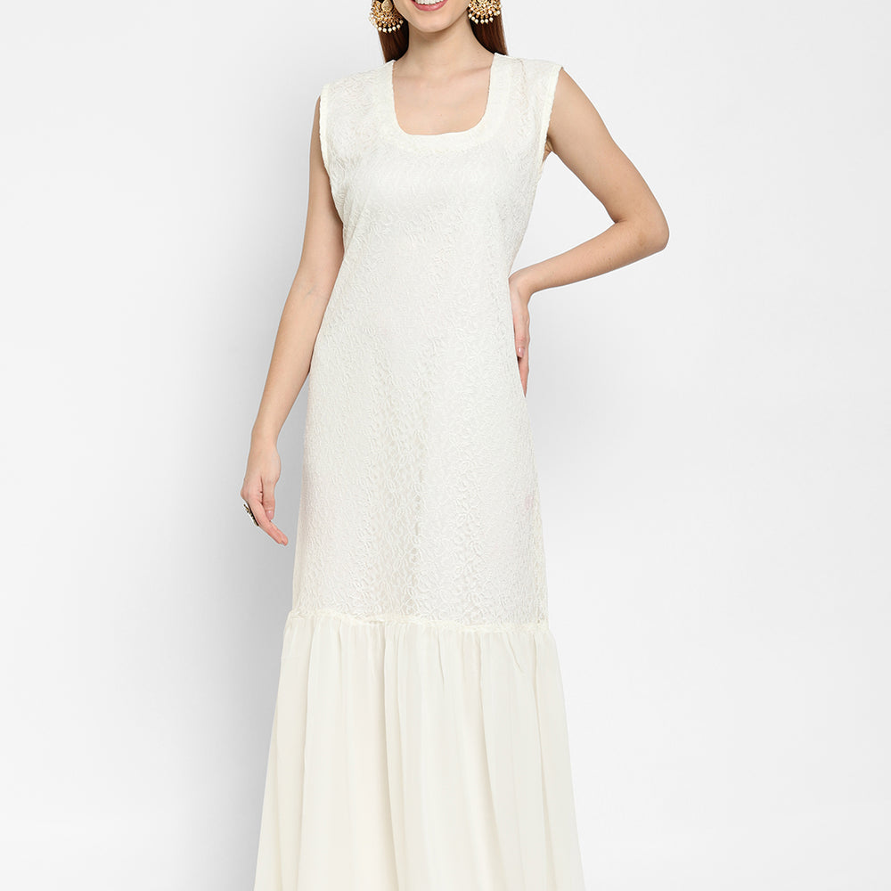 
                  
                    Embroidered Maxi With Lace Work - Maxim Creation
                  
                