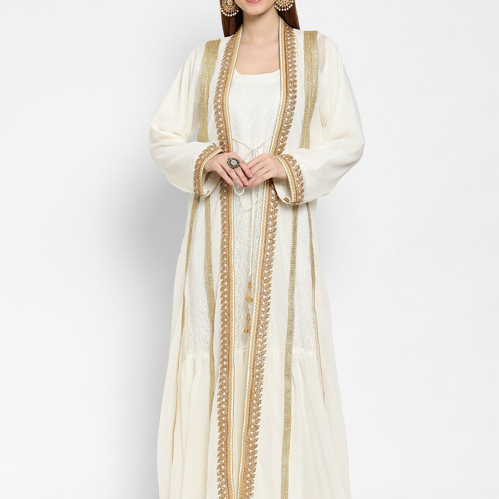 
                  
                    Embroidered Maxi With Lace Work - Maxim Creation
                  
                