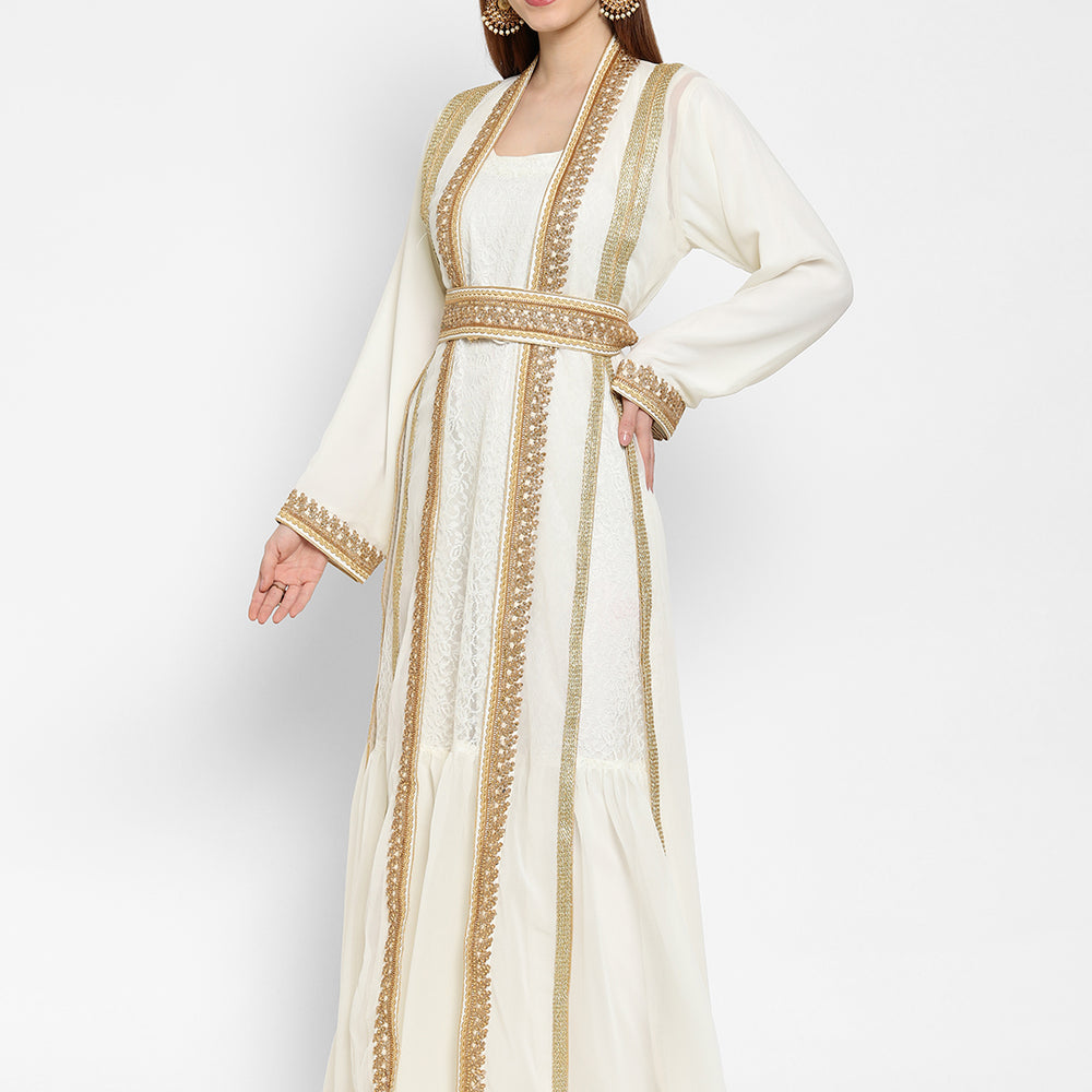 
                  
                    Embroidered Maxi With Lace Work - Maxim Creation
                  
                