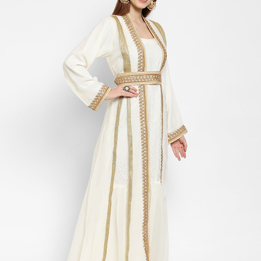 
                  
                    Embroidered Maxi With Lace Work - Maxim Creation
                  
                