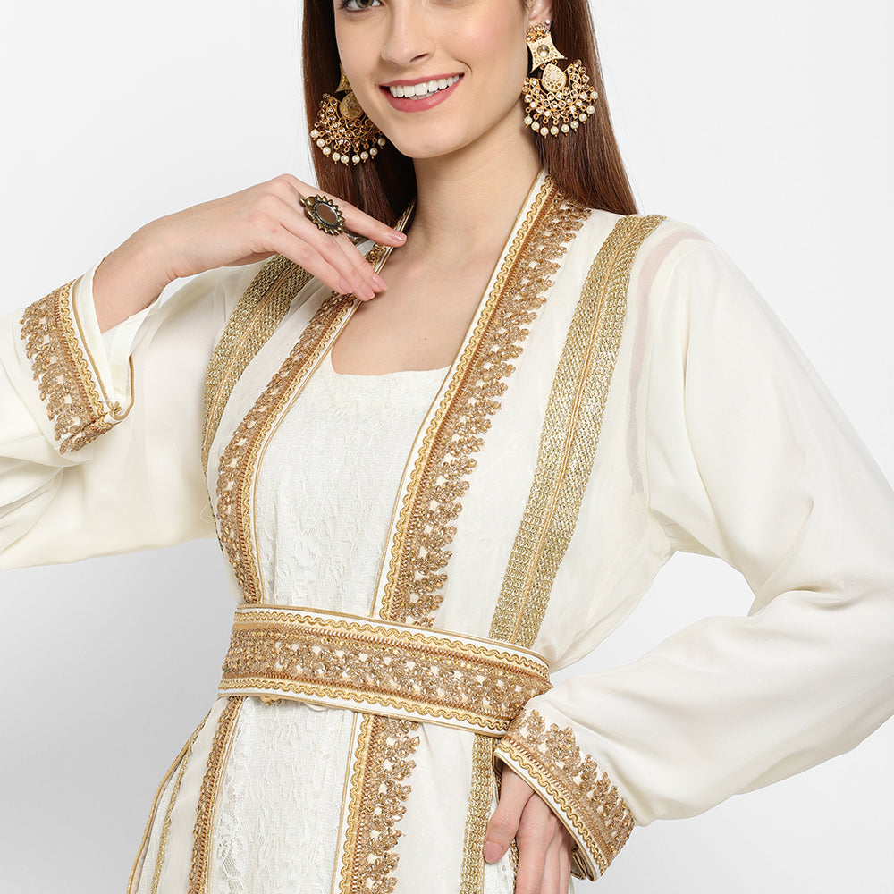
                  
                    Embroidered Maxi With Lace Work - Maxim Creation
                  
                