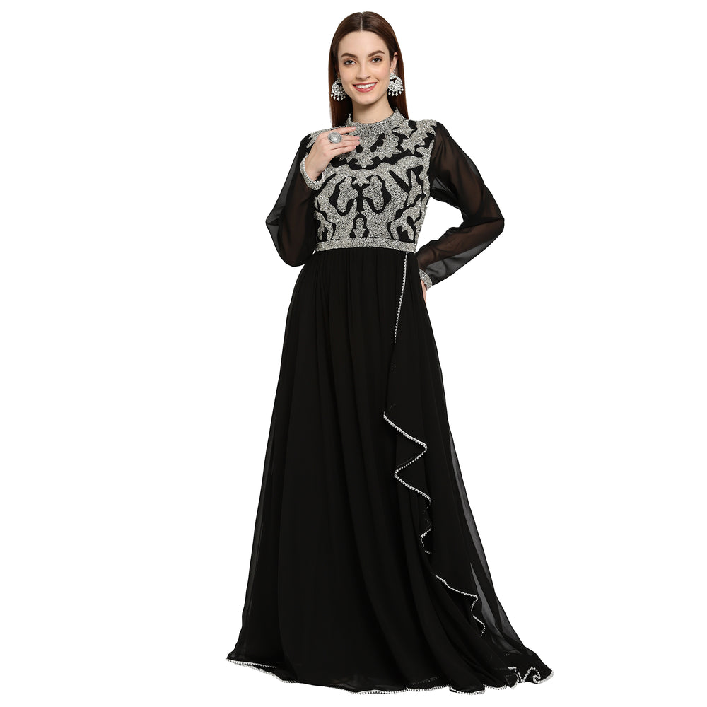 
                  
                    Cocktail Gown With Crystal Work - Maxim Creation
                  
                