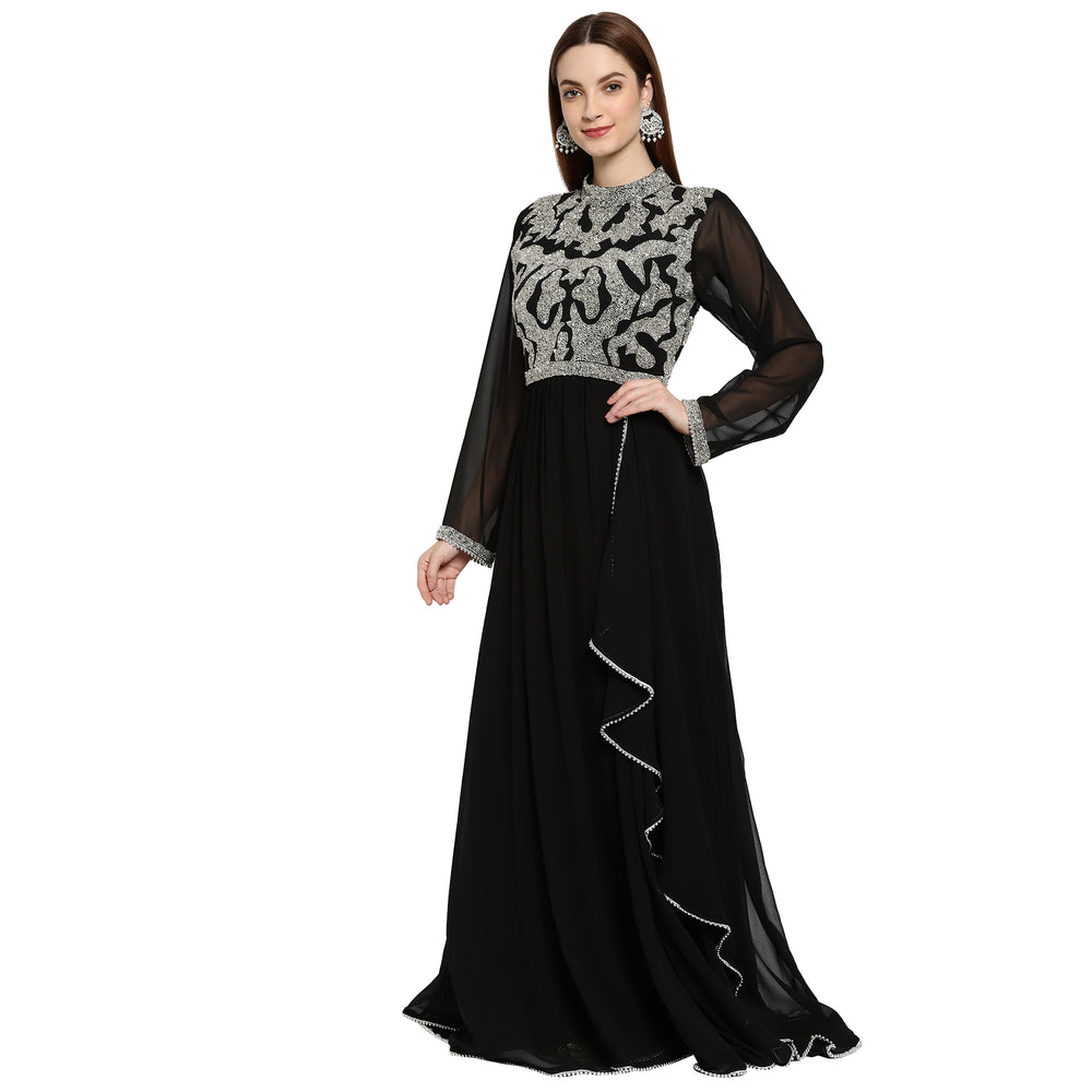 
                  
                    Cocktail Gown With Crystal Work - Maxim Creation
                  
                