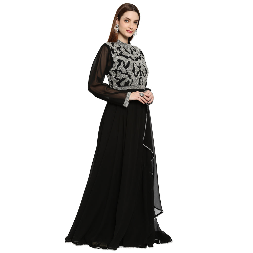 
                  
                    Cocktail Gown With Crystal Work - Maxim Creation
                  
                