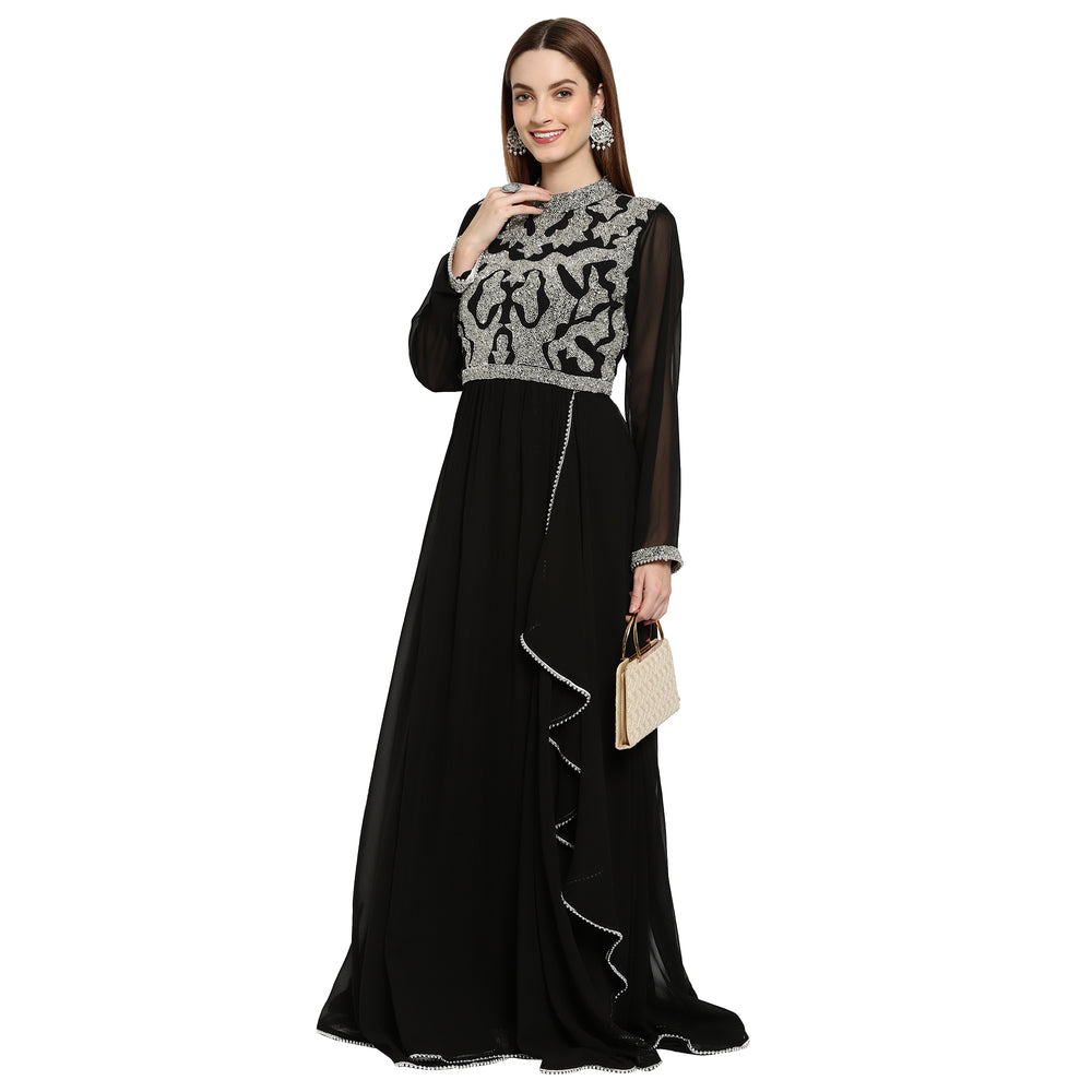 
                  
                    Cocktail Gown With Crystal Work - Maxim Creation
                  
                