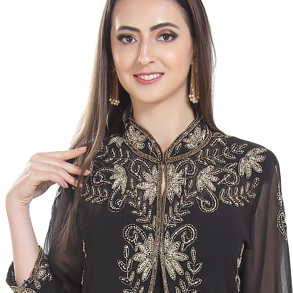 Arabian Dress Long Overcoat Jacket HandMade Cardigan - Maxim Creation