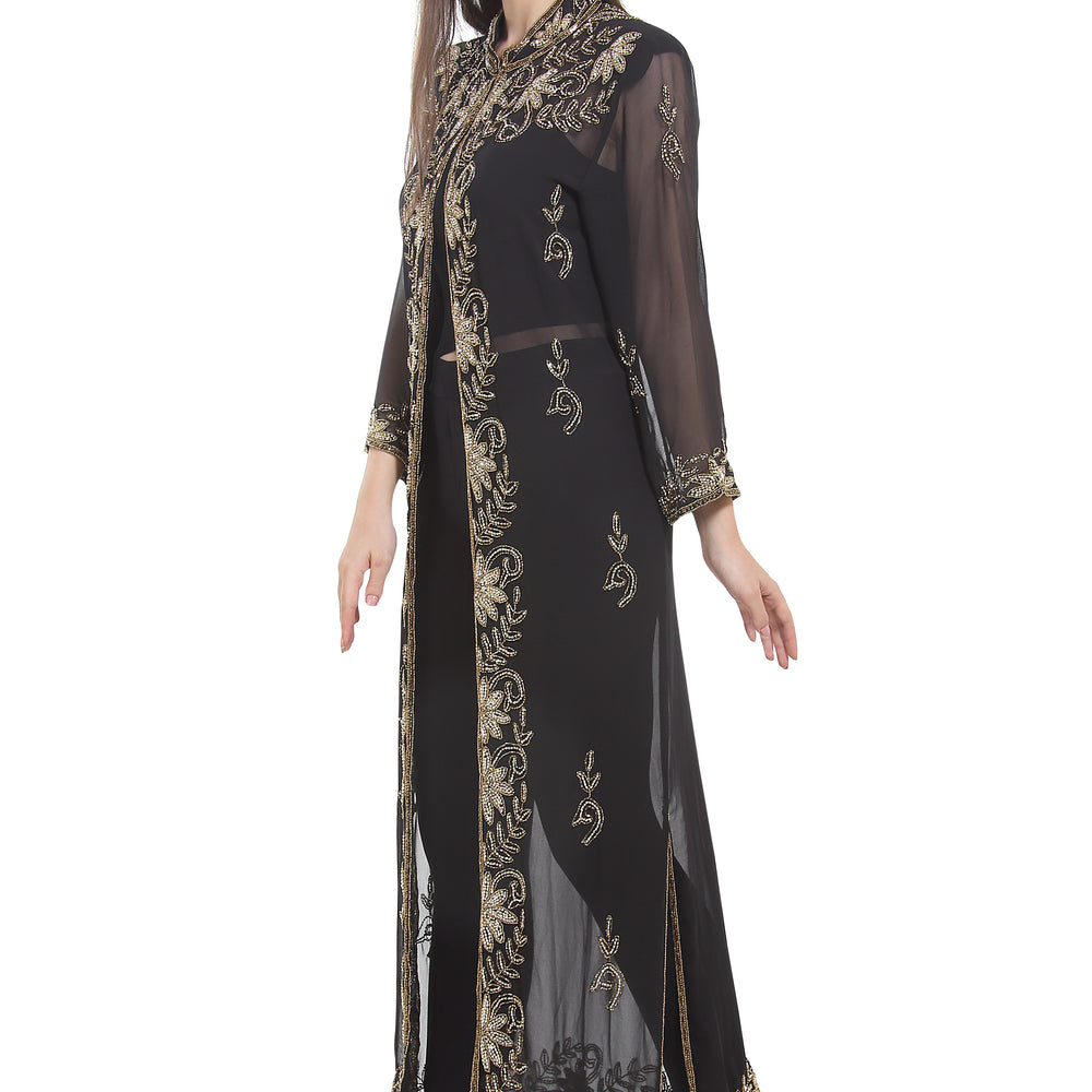 Arabian Dress Long Overcoat Jacket HandMade Cardigan - Maxim Creation