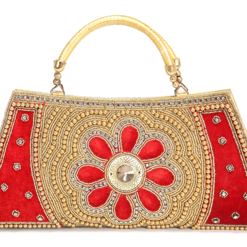 Floral Embroidered & Sequin Ladies Clutch - Maxim Creation