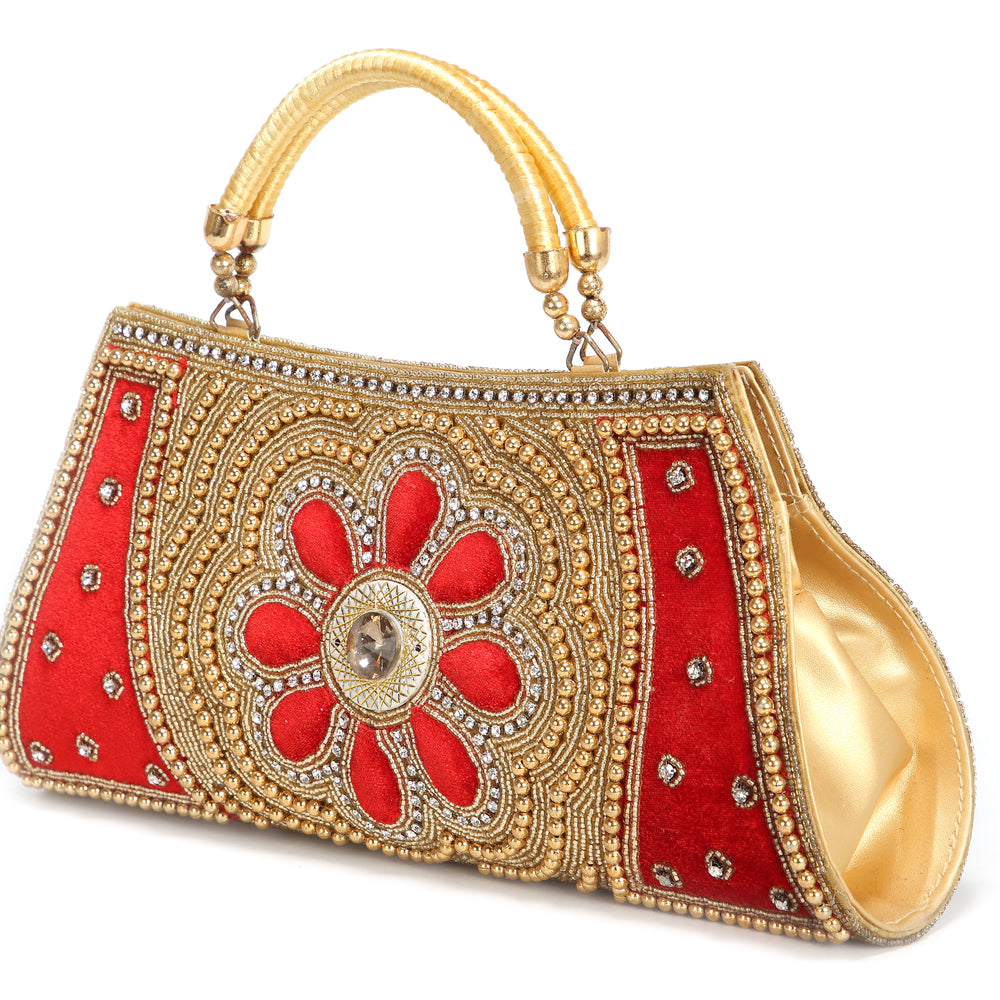 Floral Embroidered & Sequin Ladies Clutch - Maxim Creation