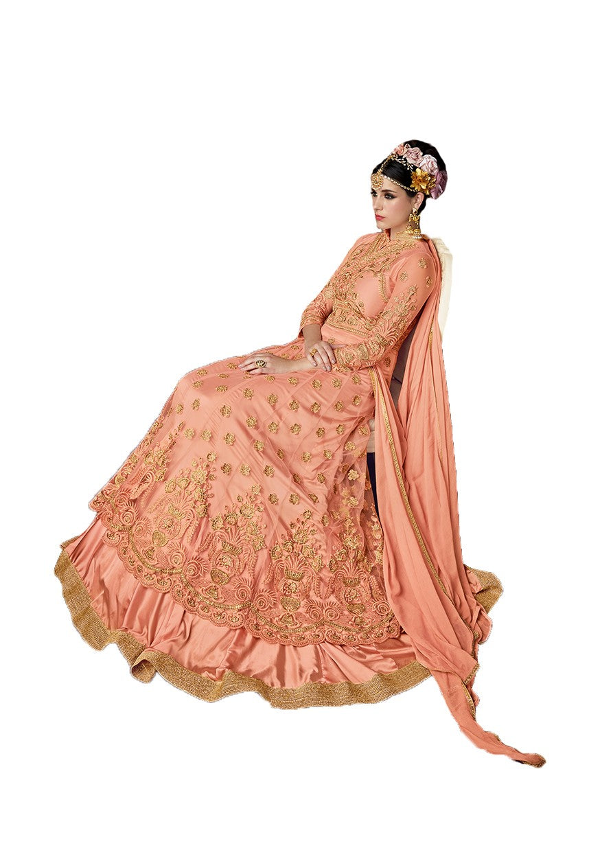 Wedding Sharara in Peach Punjabi Suit 102 - Maxim Creation