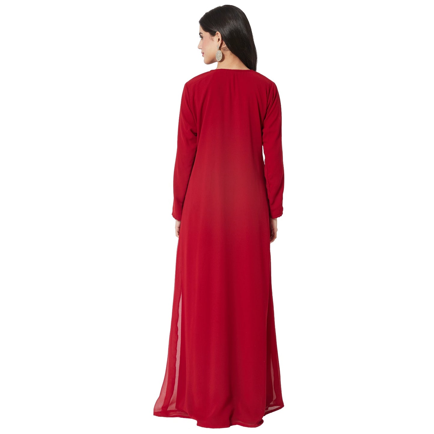 Henna Tea Party Gown Dark Red Farasha Maxi Dress